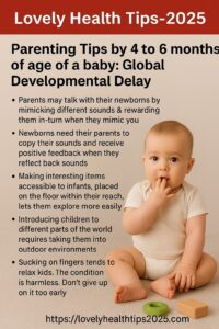 Parenting Tips by 4 to 6 months of age of a baby: Global Developmental Delay