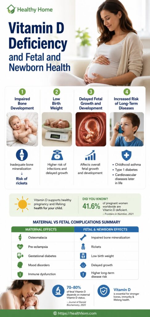 Fetal and newborn health for vitamin D deficiency during pregnancy