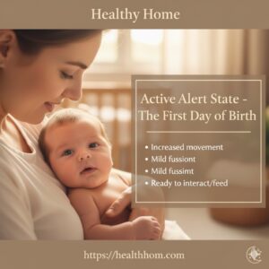 Actively alert state of baby