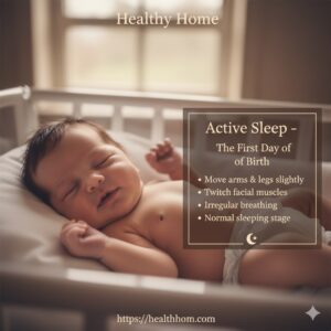 Seep actively on first day of baby