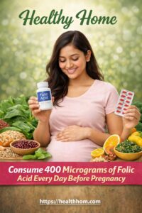 Consume 400 micrograms of folic acid every day