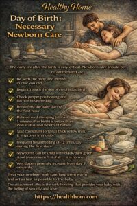 Day of birth - necessary newborn care by parents