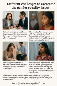 Different challenges to overcome the gender equality issues