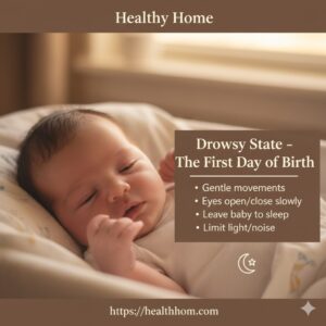 Drowsy state of baby