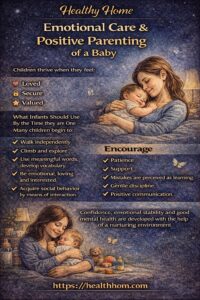 Emotional care and positive parenting of a baby