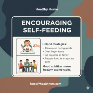 Self feeding practice to be encouraged