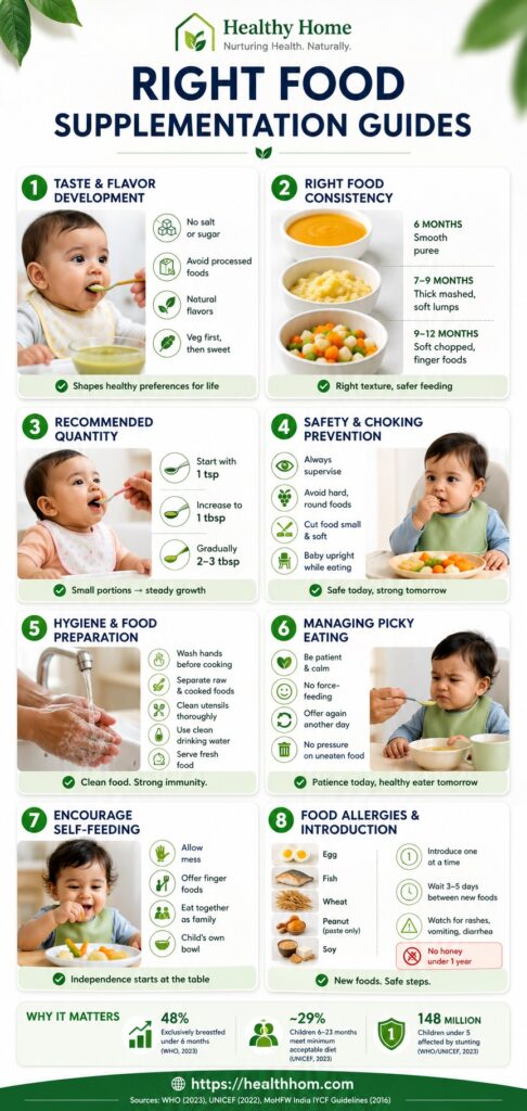 Guide to have a right food supplementation for the children between age 9-12 months