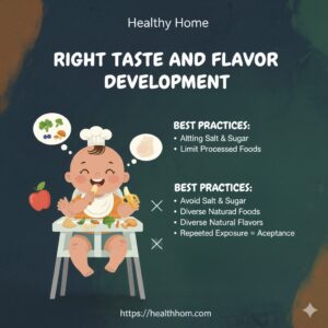 Development of right taste and flavour of food for the baby