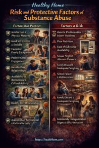 Risk and protective factors of substance abuse
