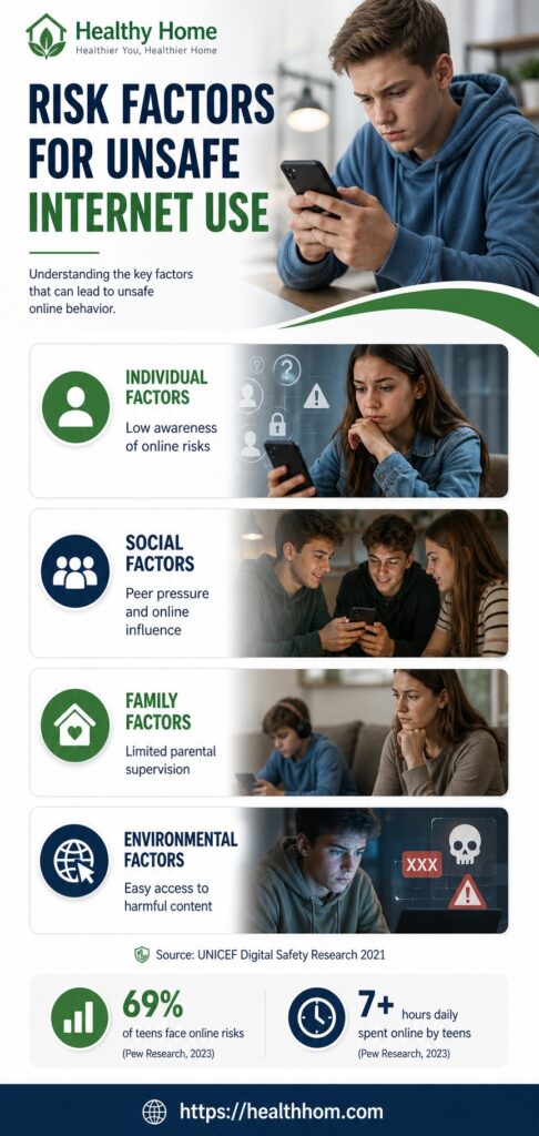 different risk factors for the unsafe internet uses by adolescents