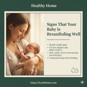 Breastfeeding sign that the baby is performing well