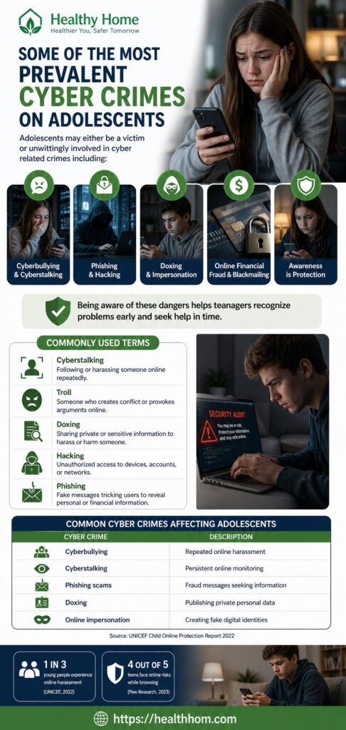 prevalent cyber crimes on adolescents 