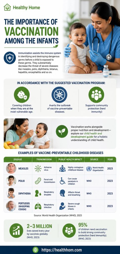 Vaccination is important among the  infants