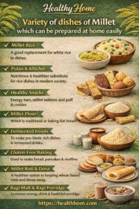 Variety of dishes of Millet which can be prepared at home easily