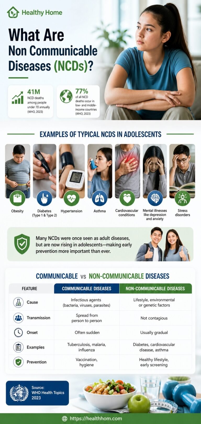 Non Communicable Diseases in Adolescents: Risk Factors and Prevention