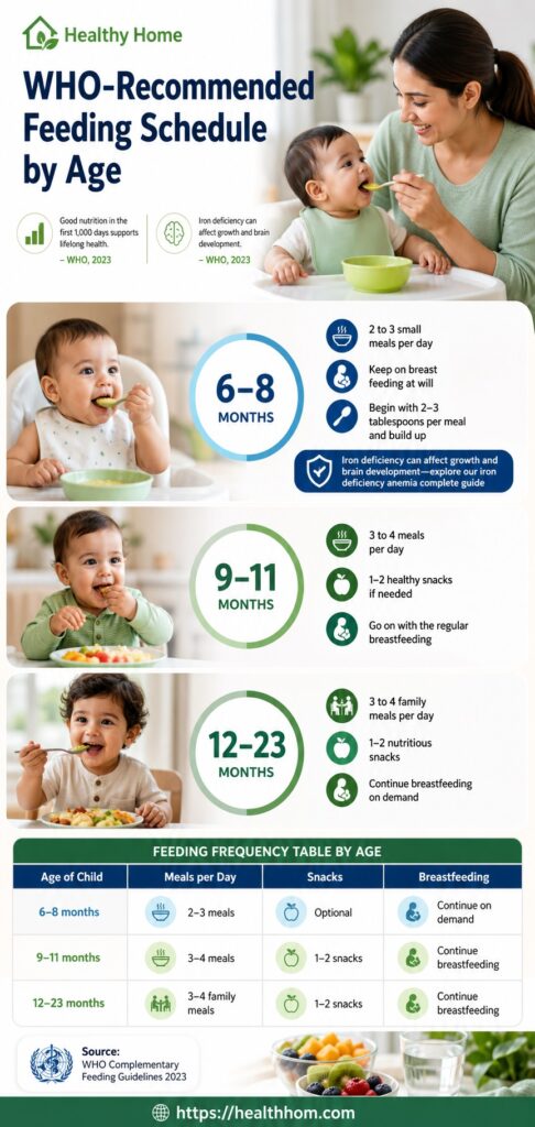 Feeding schedule of infants