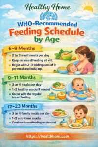 Feeding schedule of infants