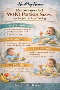 Portion sizes for supplementary feeding