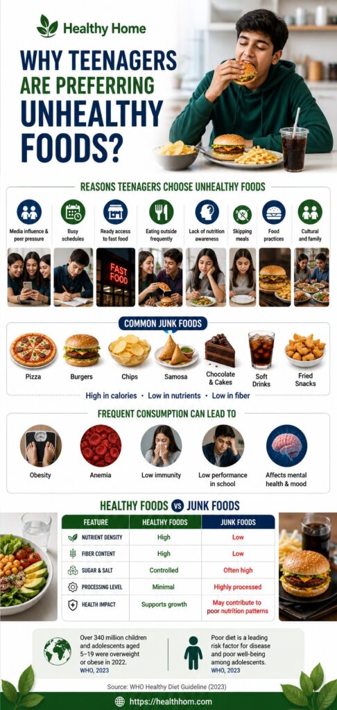 why unhealthy foods are preferred by adolescents 