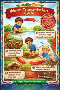 Worm transmission cycle