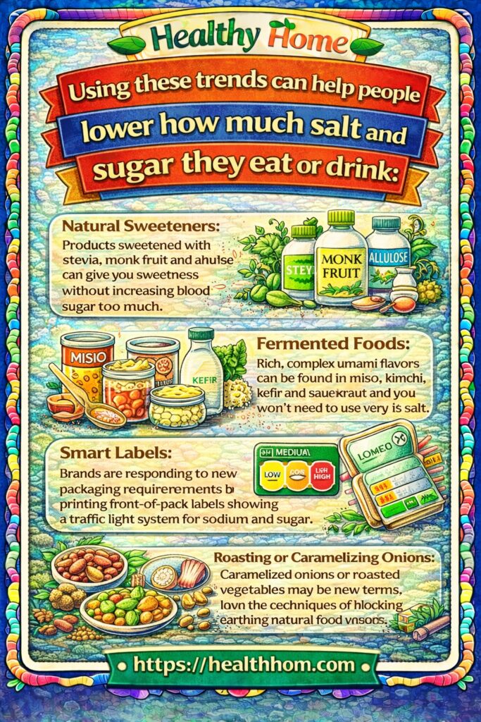 Using these trends can help people lower how much salt and sugar they eat or drink