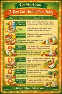 7-day gut health plan table