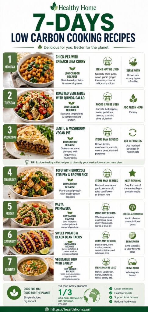 7 days low carbon cooking recipe ideas