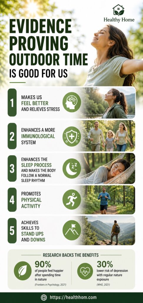 outdoor time is good for all which is proven by evidence