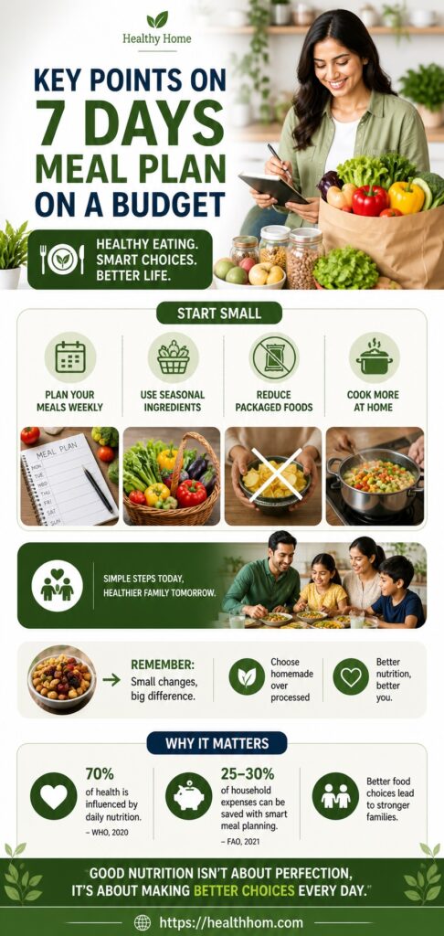 key points for the 7 days affordable meal plan