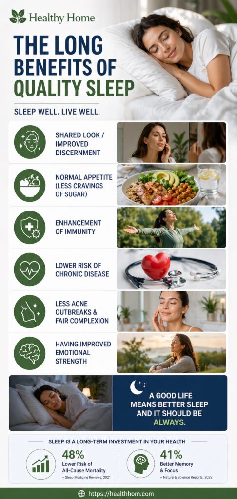 long benefits of quality sleep - sleep well and live well