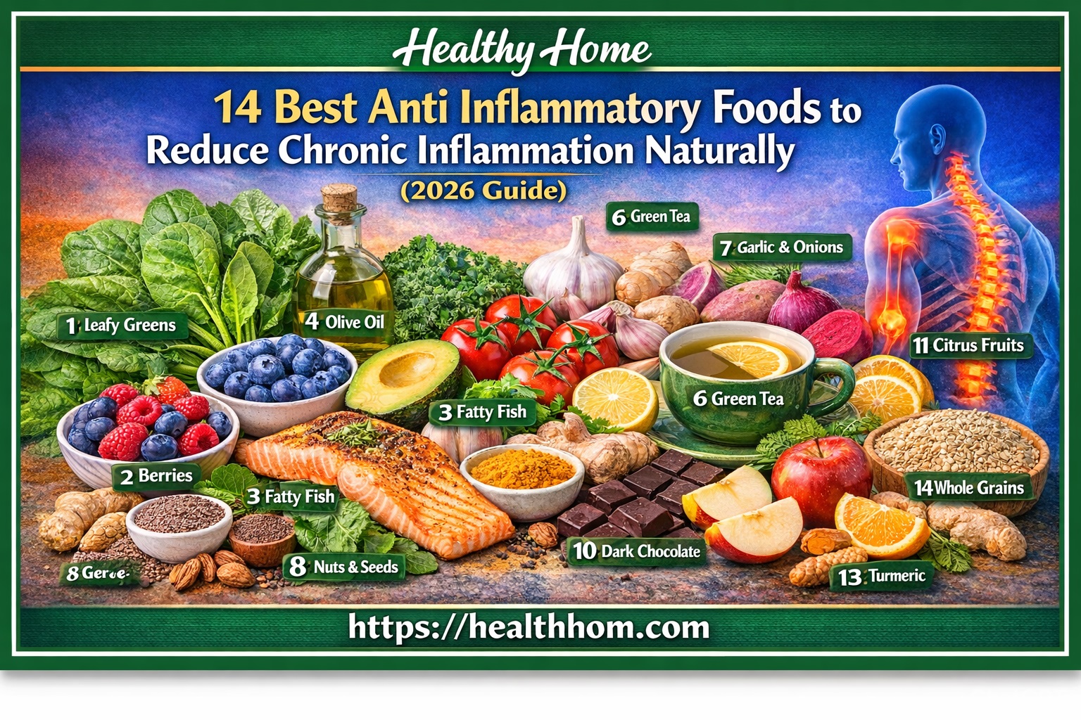 14 Best Anti Inflammatory Foods to Reduce Chronic Inflammation Naturally (2026 Guide)
