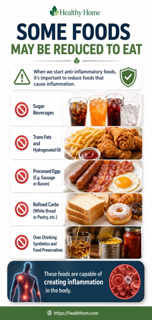 List of foods which should be reduced to eat