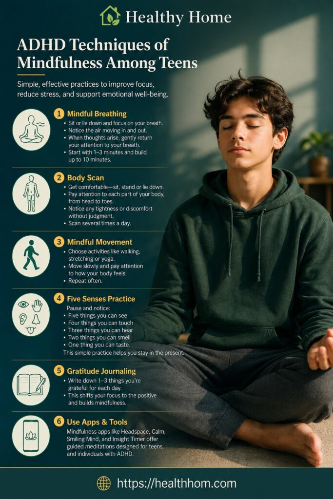 ADHD techniques of mindfulness among teenagers