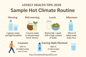 Hydration routine. Sample Hot Climate Routine: