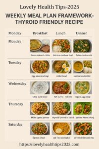 Thyroid friendly recipes. Weekly meal plan framework