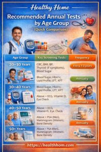 Recommended Tests by Age Group (Quick Comparison)