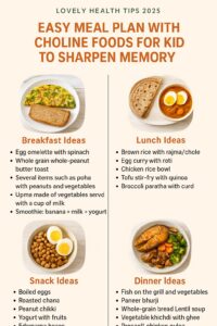 Easy Meal plan with Chlorine foods for kids to sharpen memory