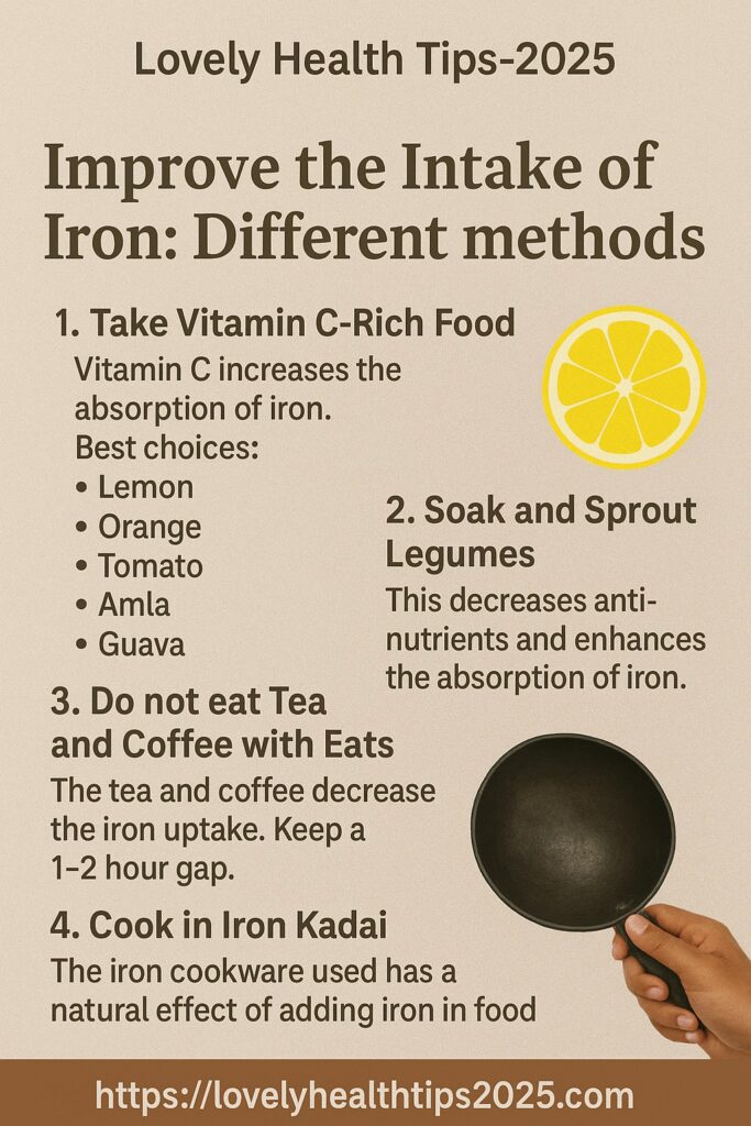 Improve the Intake of Iron: Different methods