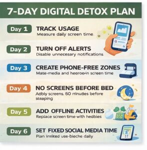 7 day digital detox plan to reduce screen time