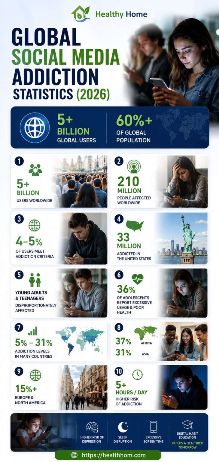 50 Social Media Addiction Statistics : Teen Screen Time and Mental ...