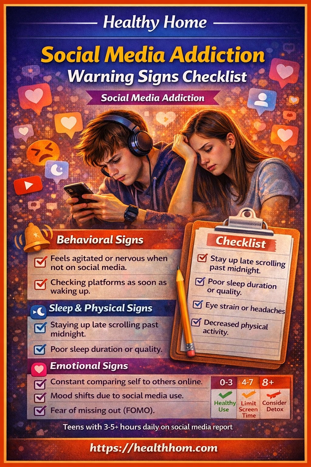 Image showcasing 50 Social Media Addiction Statistics (2026): Shocking Teen Screen Time ...