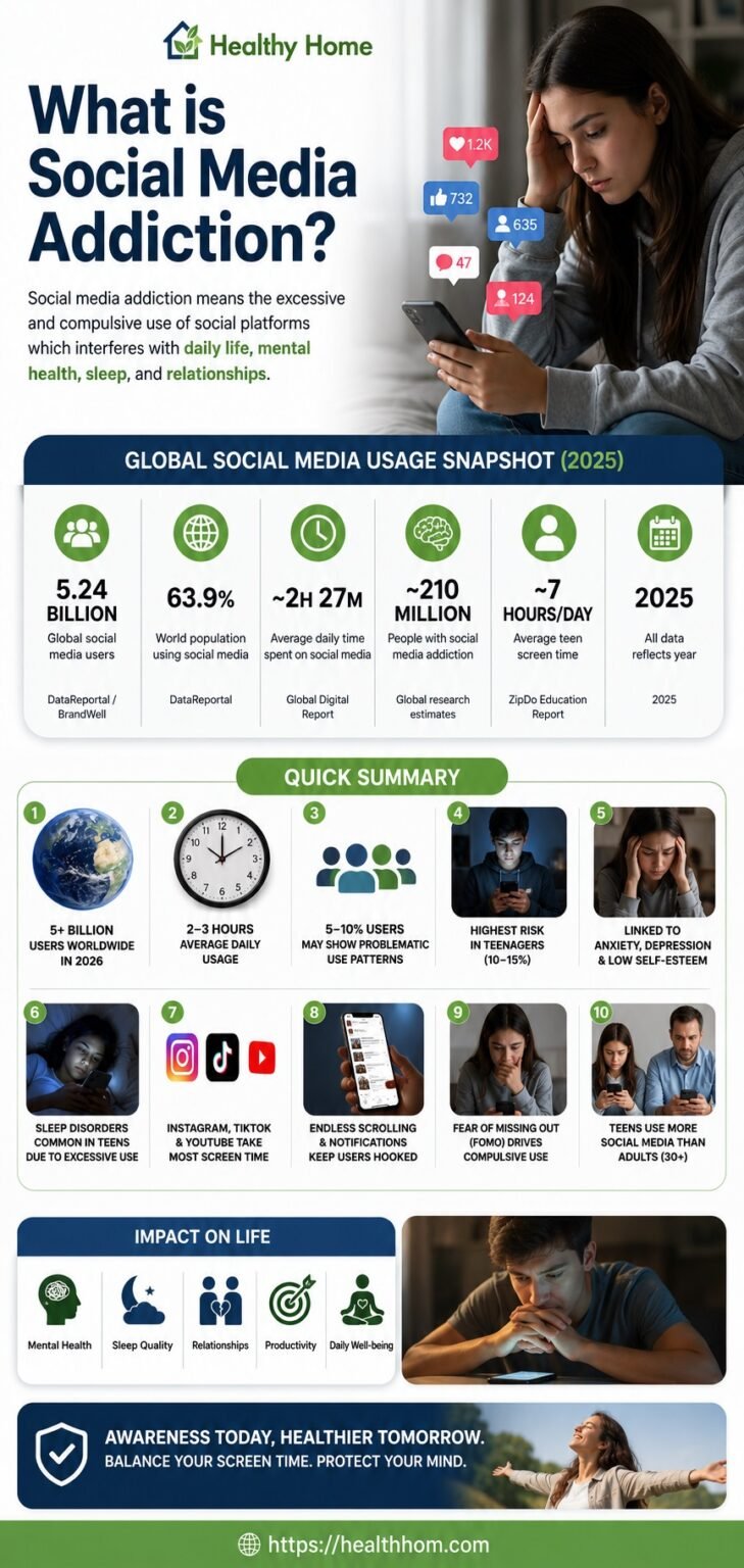 50 Social Media Addiction Statistics : Teen Screen Time and Mental ...