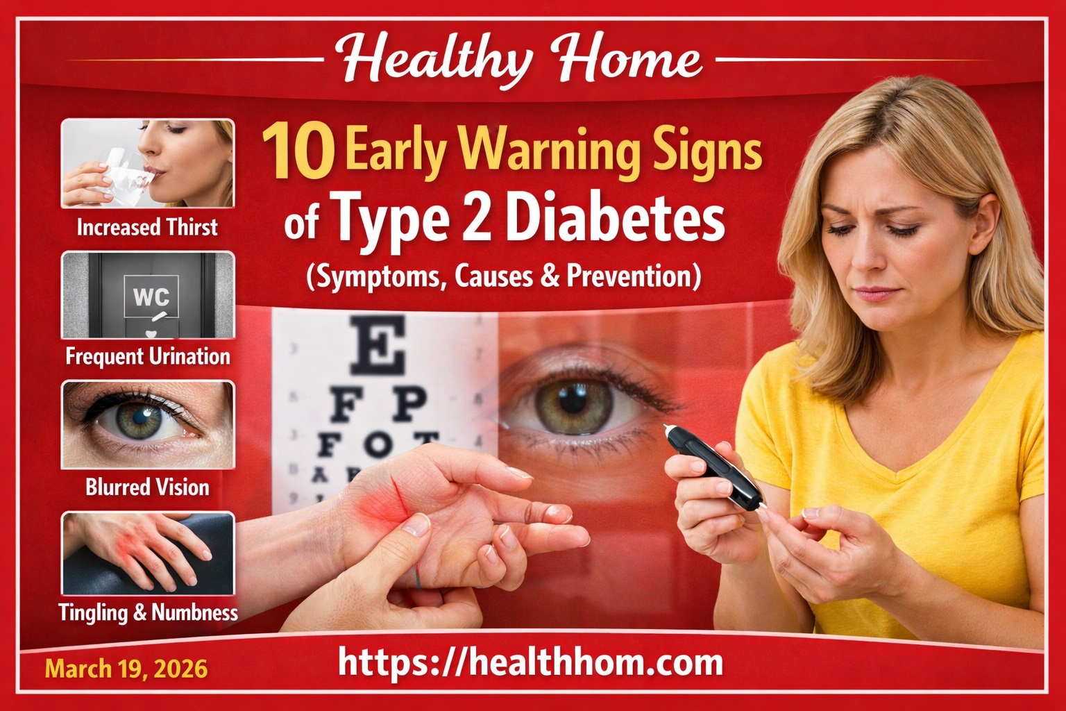 10 Early Warning Signs of Type 2 Diabetes, Symptoms, Causes & Prevention