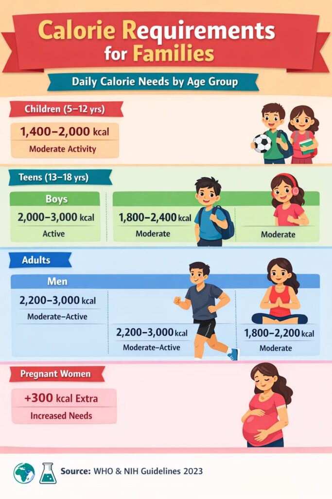 Calorie Requirement Chart