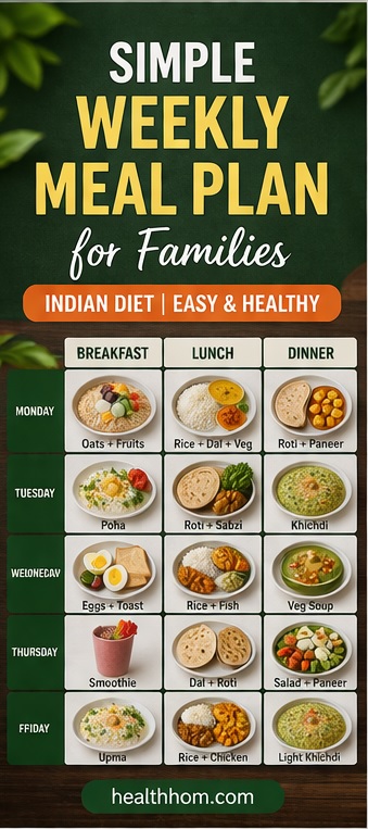 weekly meal plan Indian family