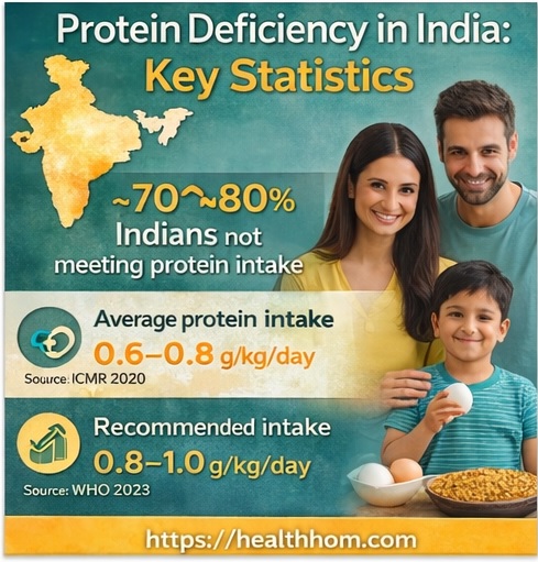 Key statistics of protein deficiency in India