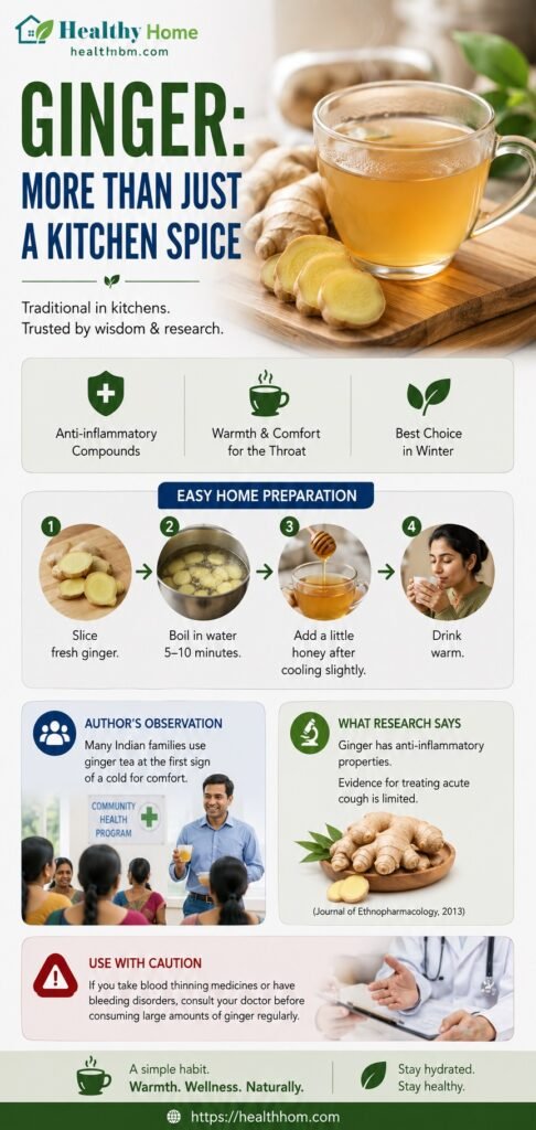 ginger is used not just for a kitchen recipe but also useful for cough