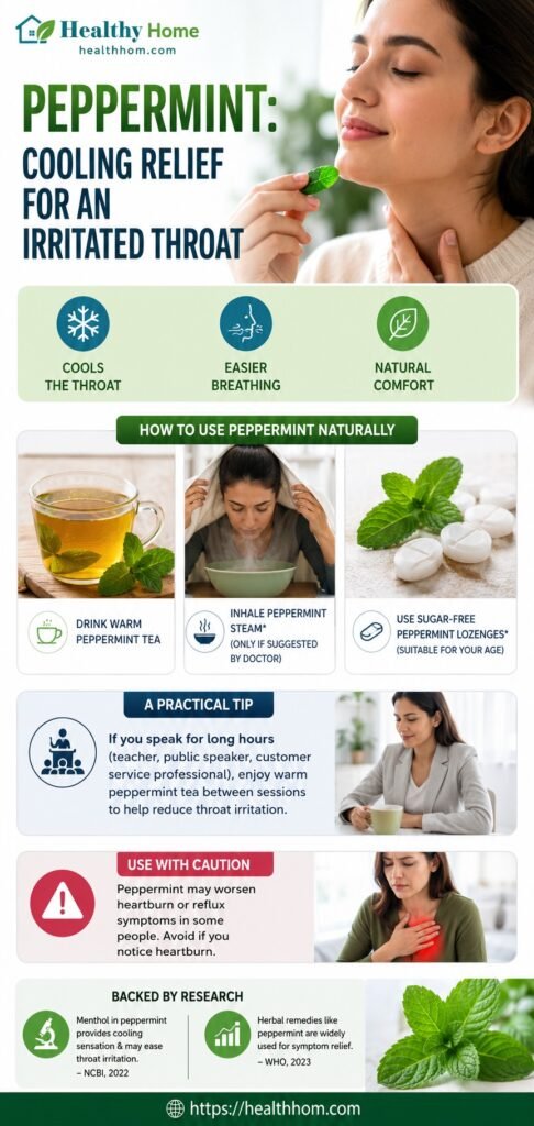 peppermint can provide temporary comfort in coughing