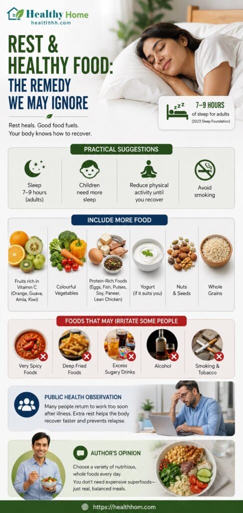 proper rest, sleep and healthy foods are also the remedy for cough which we ignore