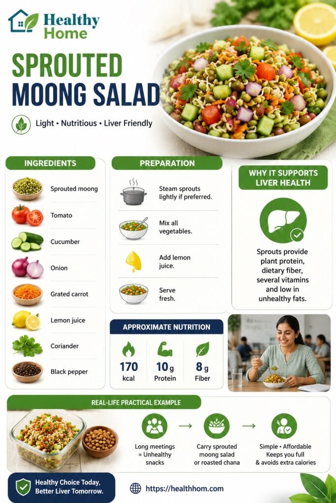 suggested healthy salad with sprouted moong for fatty liver